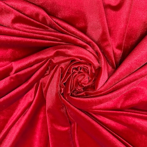 Red Velvet Stretch-Solid, 60&quot;, Polyester & Spandex, Sold By the Yard, Hair Accessories, Clothing, Crafts