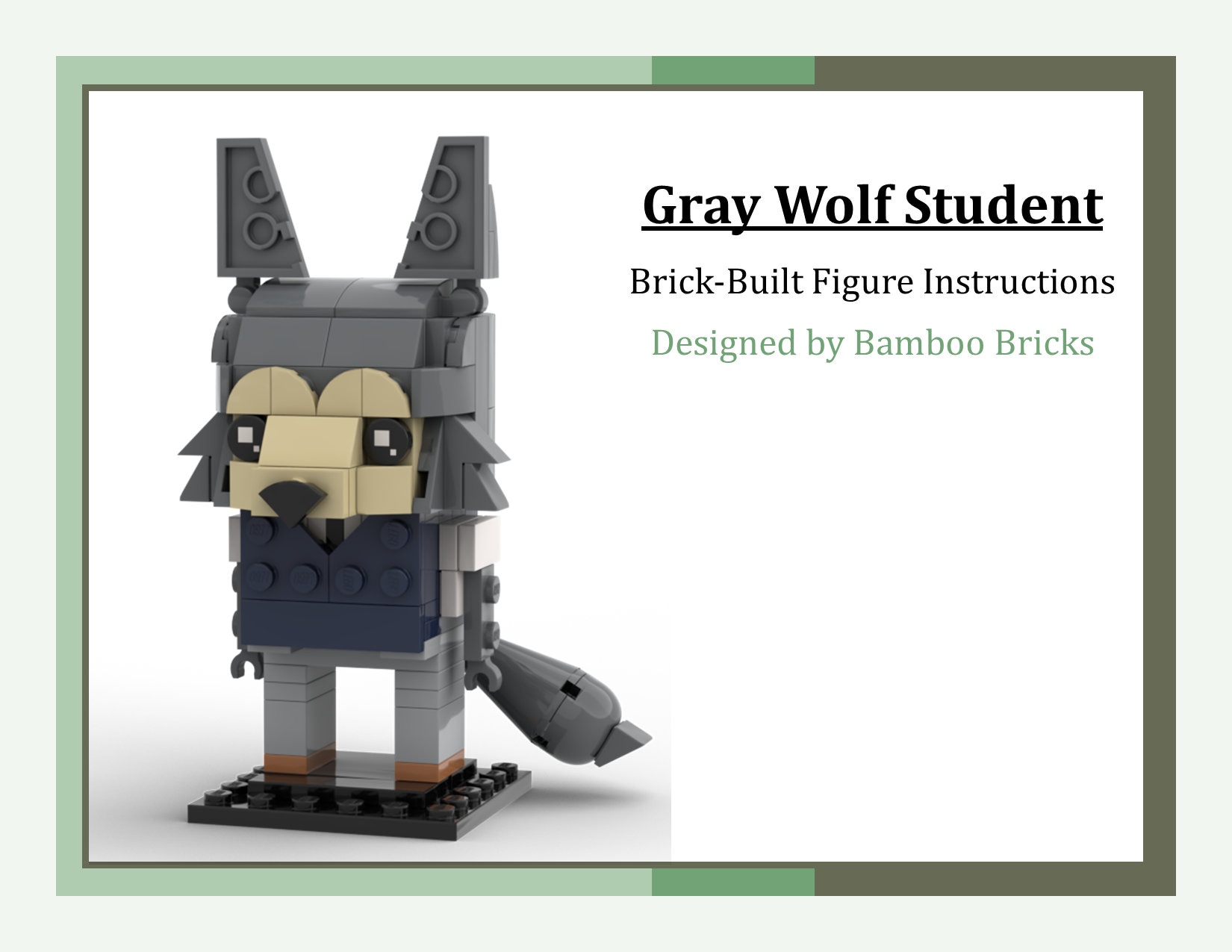Gray Wolf Student Brick built Figure Instructions Etsy