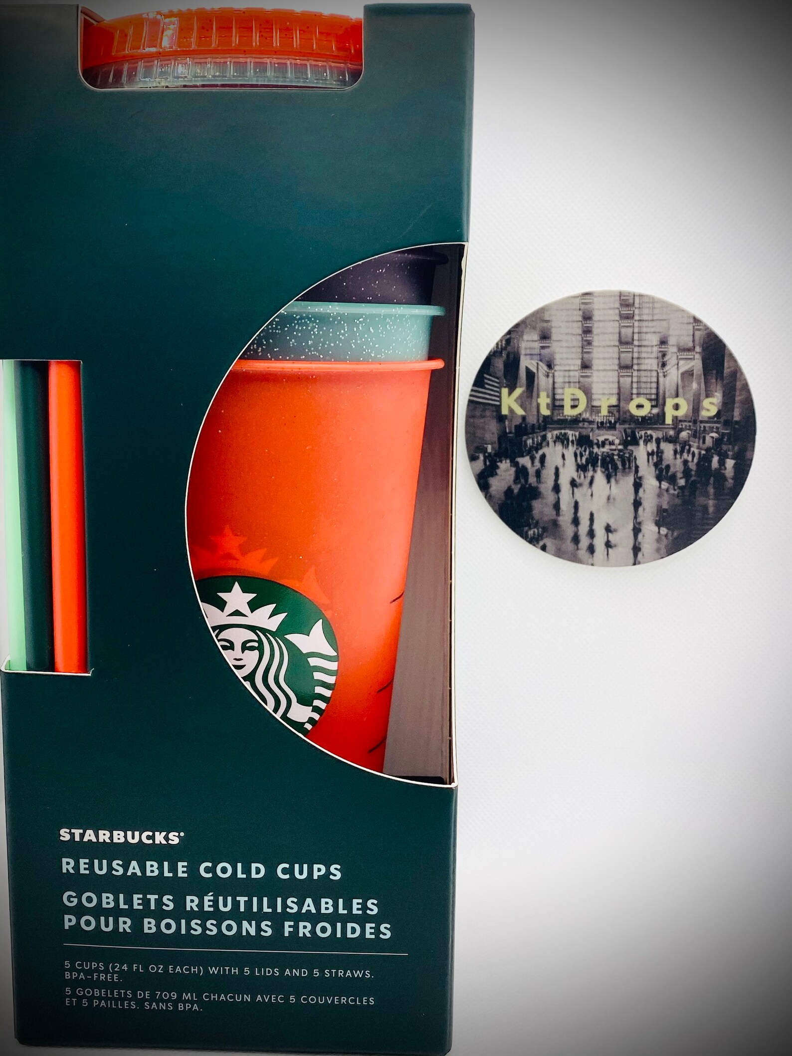 Starbucks 2020 Christmas Cups Reusable Cold Cups set of 5 Etsy