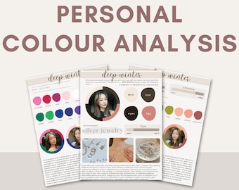 PERSONAL COLOUR ANALYSIS, Seasonal Professional Color Swatch, Color Theory, Jewelry Recommendations, Cool, Warm toned, Gift, Mother's Day