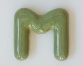 Wall Ceramic clay letter - LETTER M