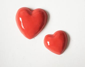 Wall Ceramic hearts - Set of 2