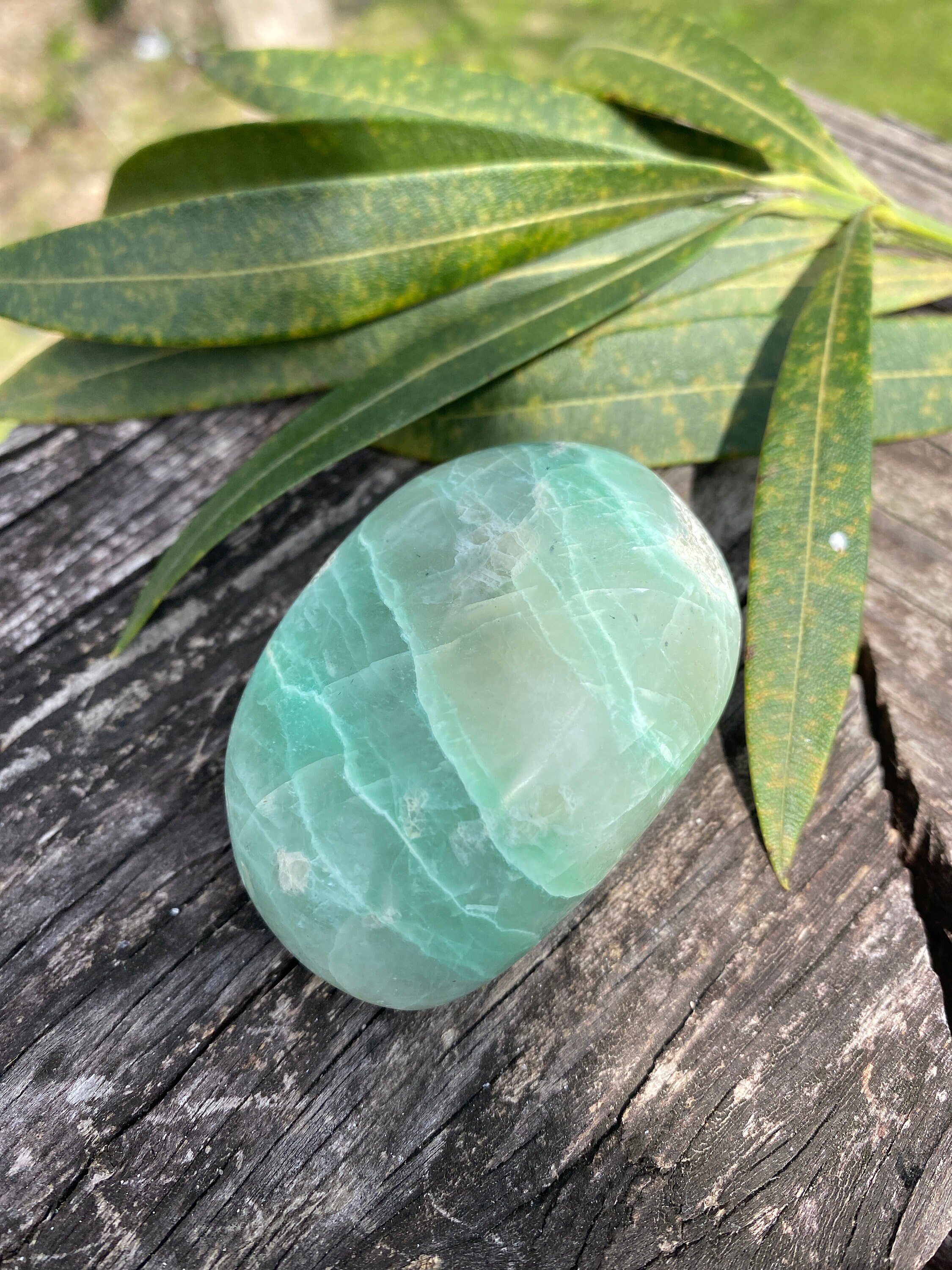 Green Moonstone Palmstone 58mm Reiki Charged Healing Etsy