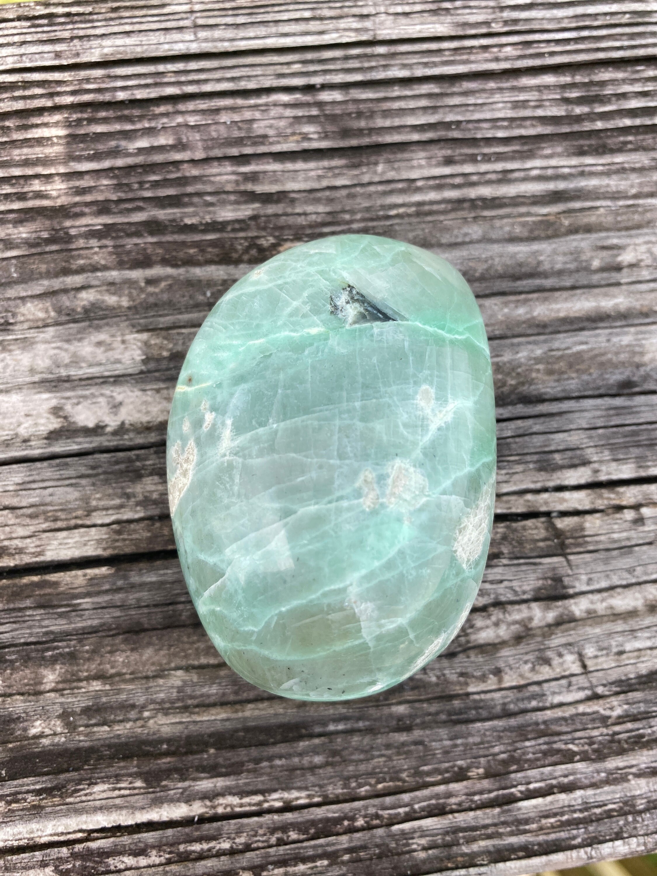 Green Moonstone Palmstone 58mm Reiki Charged Healing Etsy