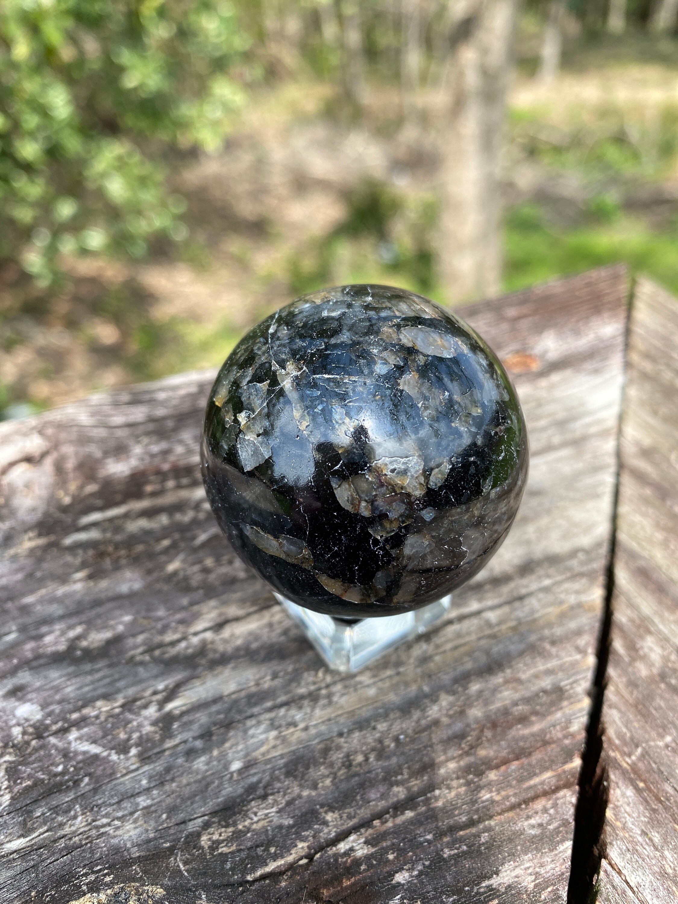 46mm Black Tourmaline Crystal Sphere Reiki Charged Etsy