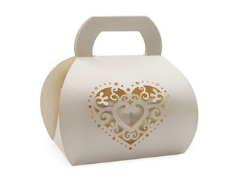 HEART SHAPE FAVOUR - Laser Cut Box - Small Candy Box - Gift For Bridal - Purse Hand Bags - Wedding Favour Boxes