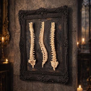 Beauty of Spines - Gothic Spine Wall Art in Ornate Black Frame