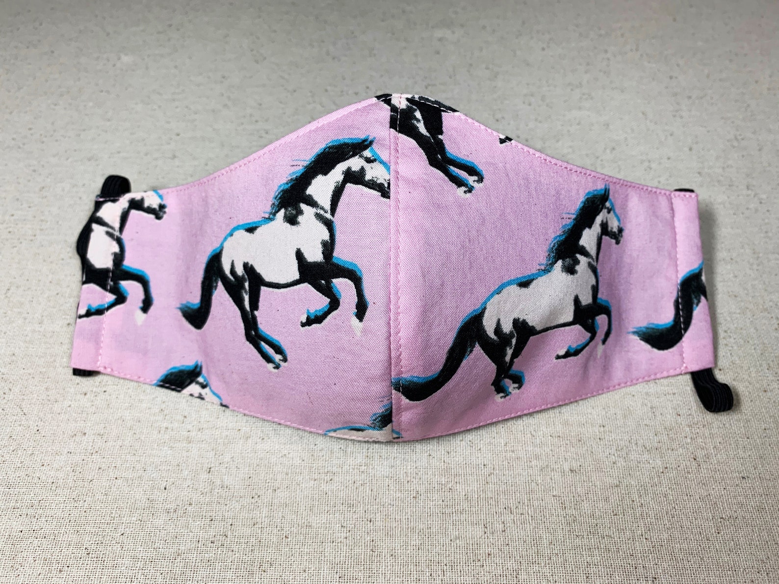 Wild Horses Face Mask Made in USA Face Mask Pink and Black Etsy