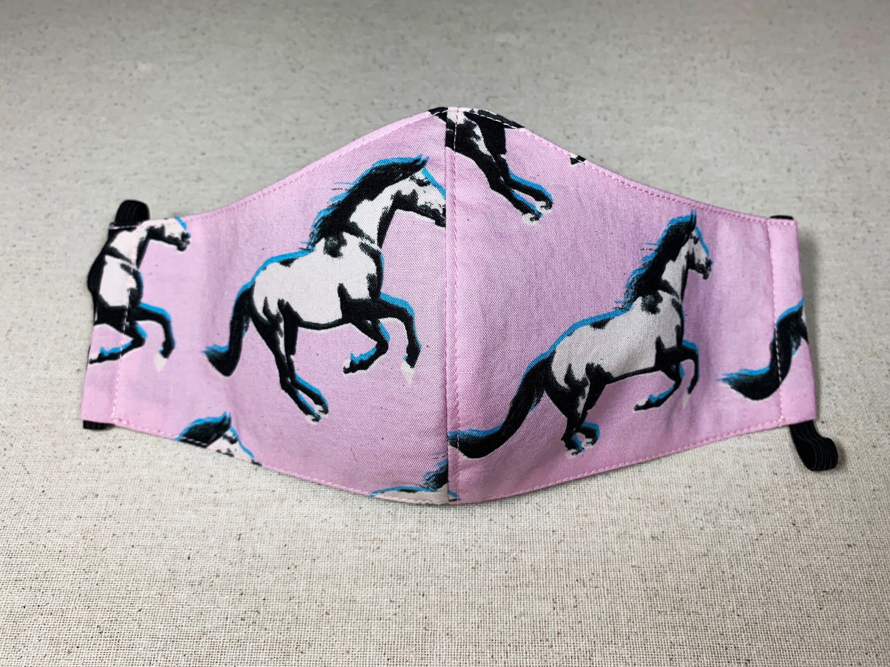 Wild Horses Face Mask Made in USA Face Mask Pink and Black Etsy