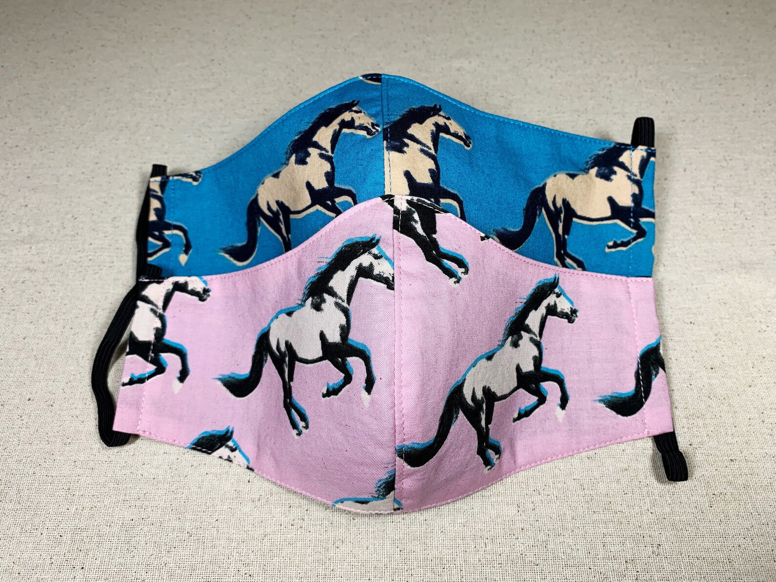 Wild Horses Face Mask Made in USA Face Mask Pink and Black Etsy