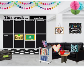Bitmoji Virtual Classroom-Chalkboard Theme