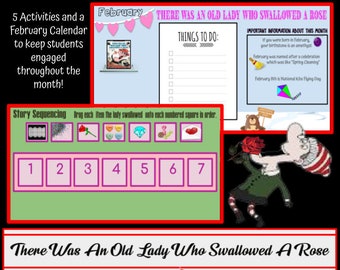Februar Virtual Room: &quot;There Was An Old Lady Who Swallowed A Rose&quot; (Read Aloud and 5 Activities!)