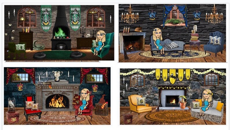 Bitmoji Virtual Classroom-Harry Potter Hogwarts Houses