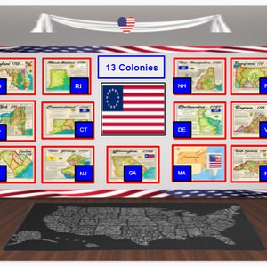 Bitmoji Virtual Classroom-13 Colonies (ALL LINKS) with an included assignment