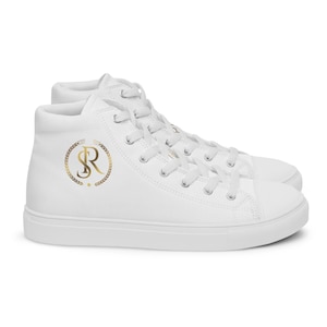 Classic Luxe High-Tops: &#39;S&R&#39; Canvas Sneakers for Women