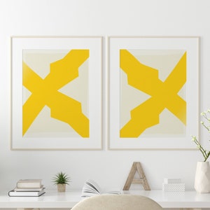 Abstract Line Art | Yellow | Painted on Canvas | PRINTABLE | Download | Versace Yellow