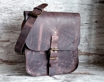 Cross body LEATHER BAG/ Christmas Anniversary Gift/Gift for Wife Boyfriend Husband & Birthday Gift for Friends/Accessories