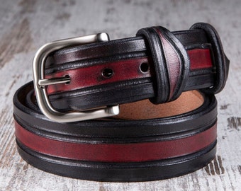 Modern Full Grain High Quality Genuine Black LEATHER MODERN BELT/Valentine Day/Christmas Gift