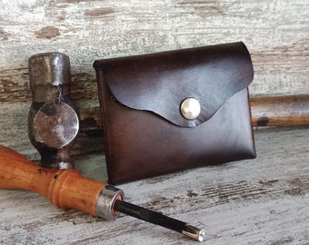 Portamonete in pelle, porta carte  di credito pelle, borsello portamonete, /Leather coin purse, leather credit card holder,  Made in Italy
