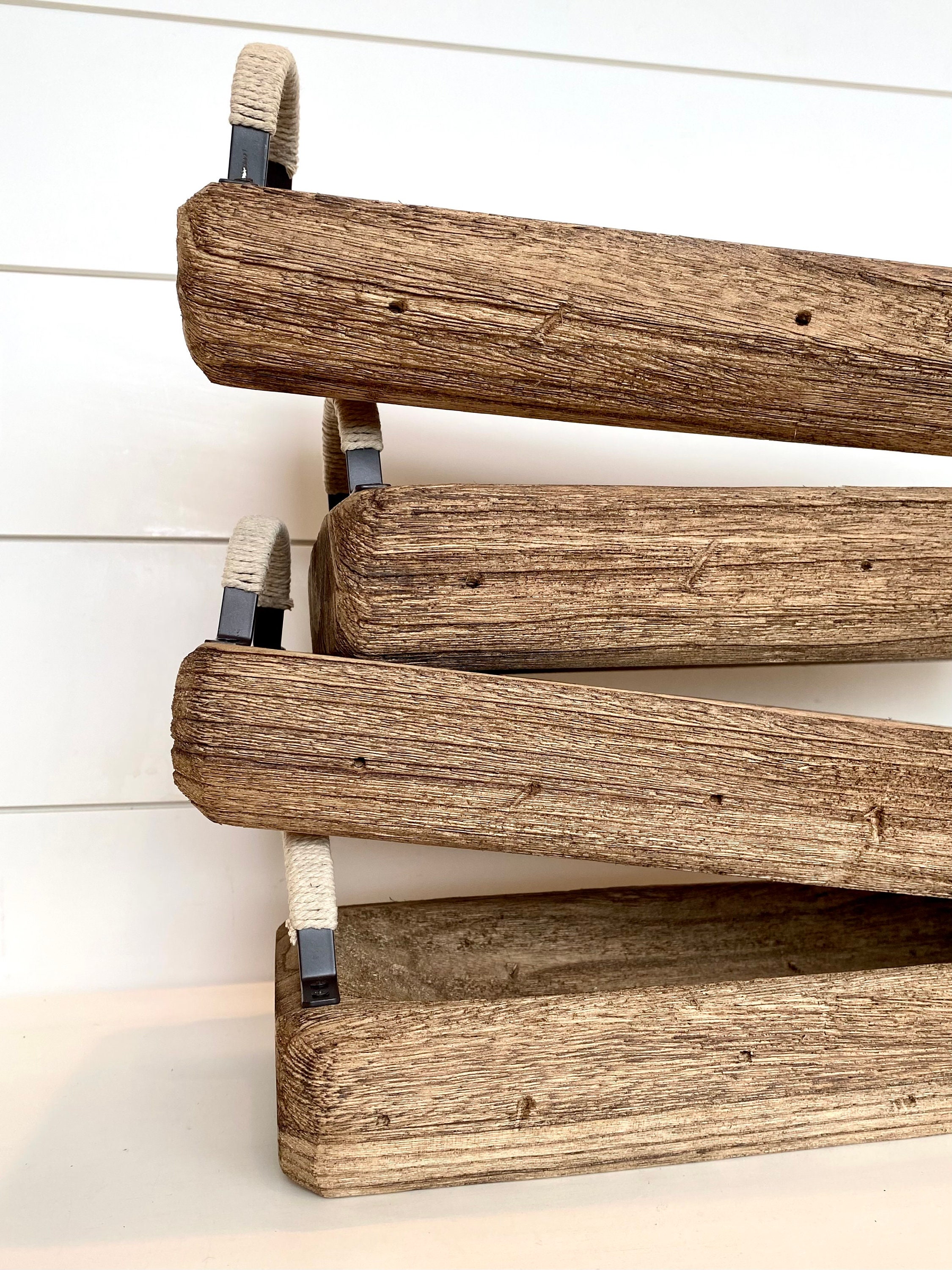 Wooden Rectangle Tray with Metal Handles Farmhouse Home Etsy