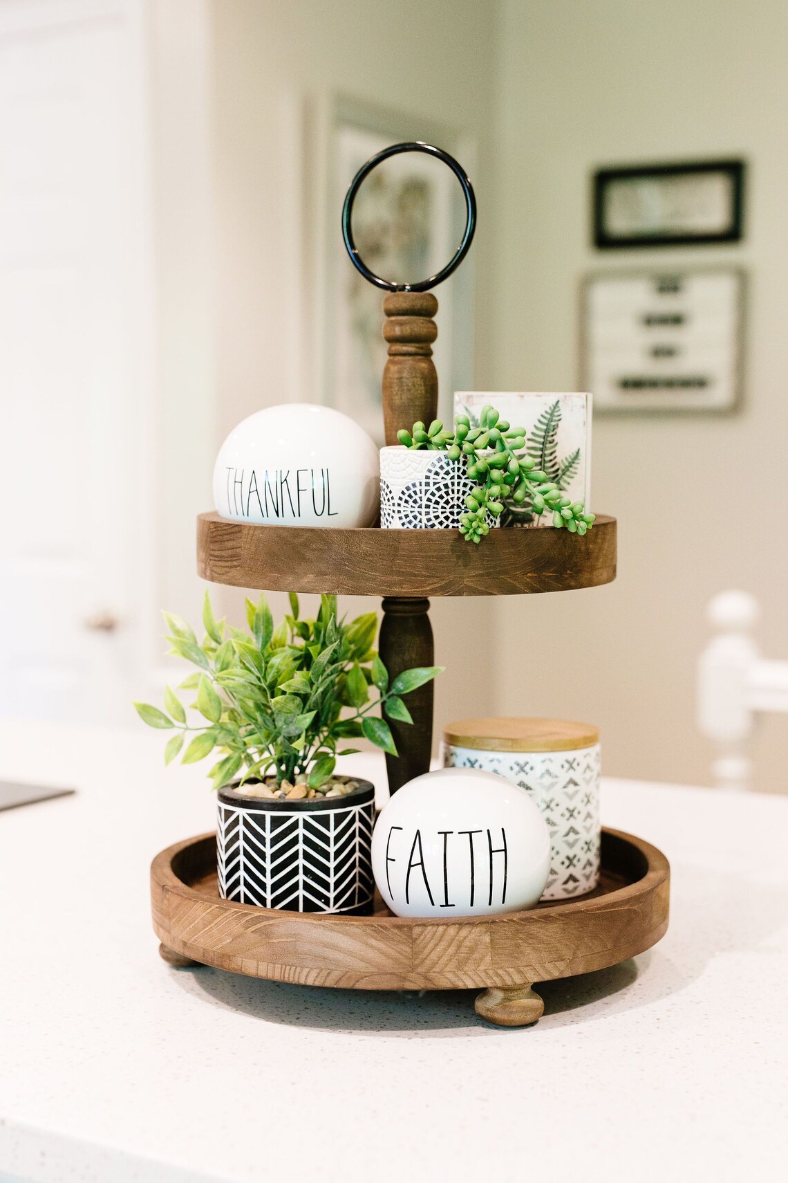 Farmhouse Two Tier Tray Fall Decorations Holiday Treats Etsy