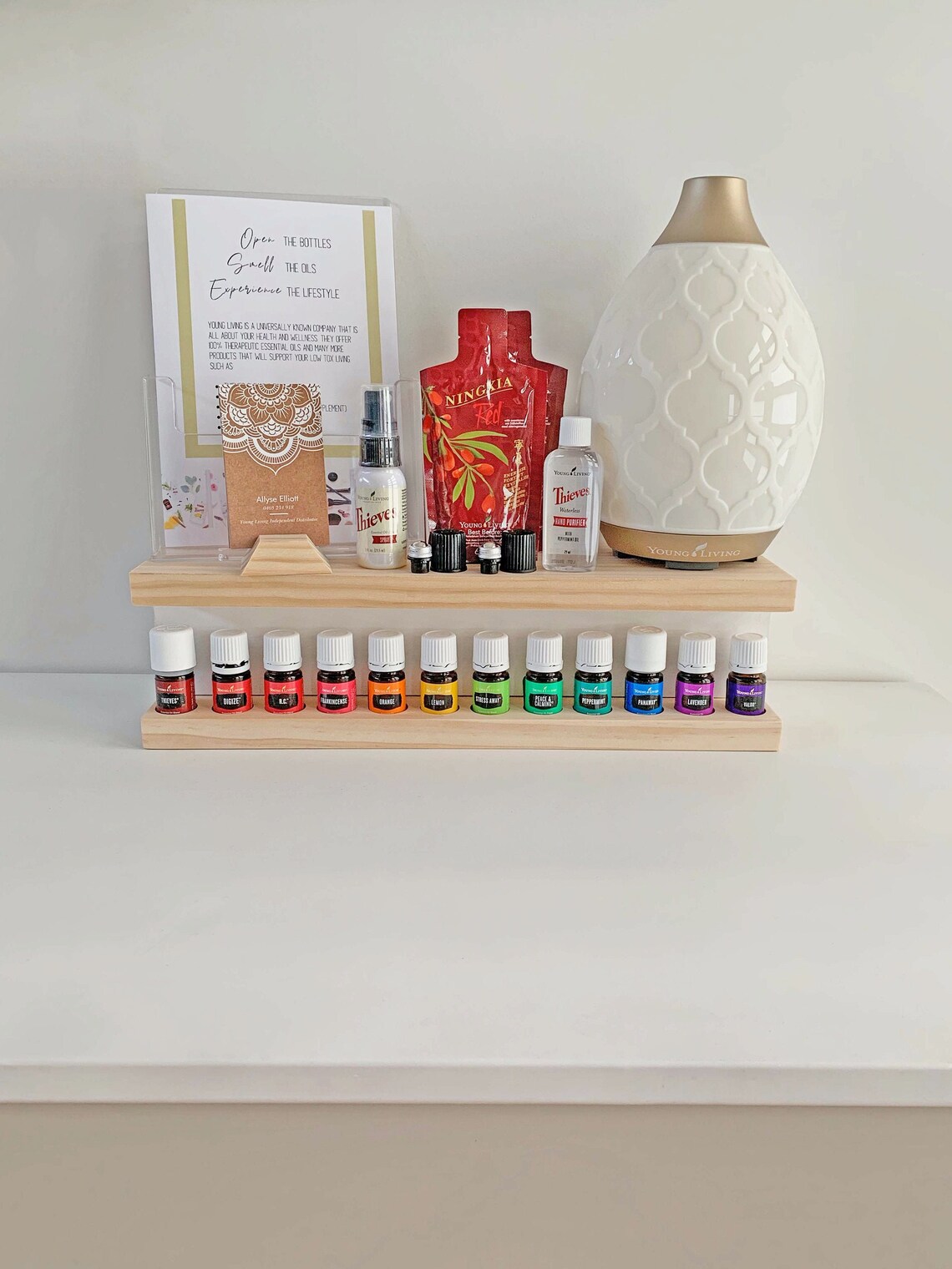 Essential Oil Display With Storage Essential Oil Display Etsy