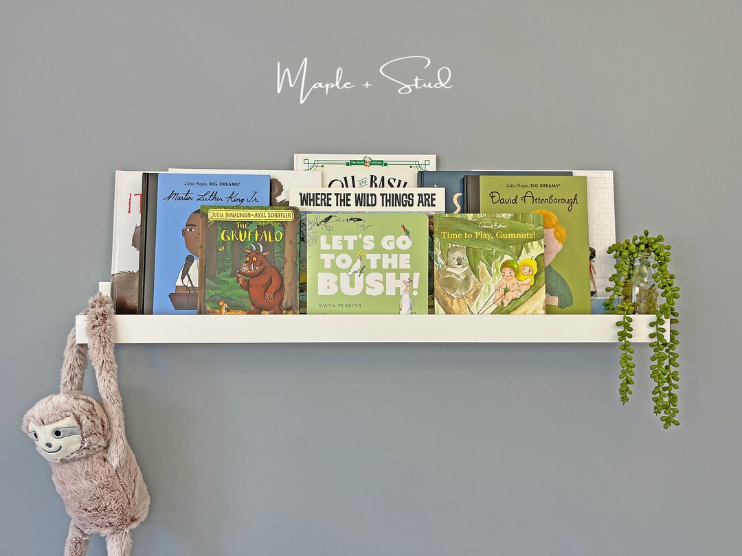 Kids Book Ledge Nursery Bookshelf Kids Book Storage Wooden Etsy Australia