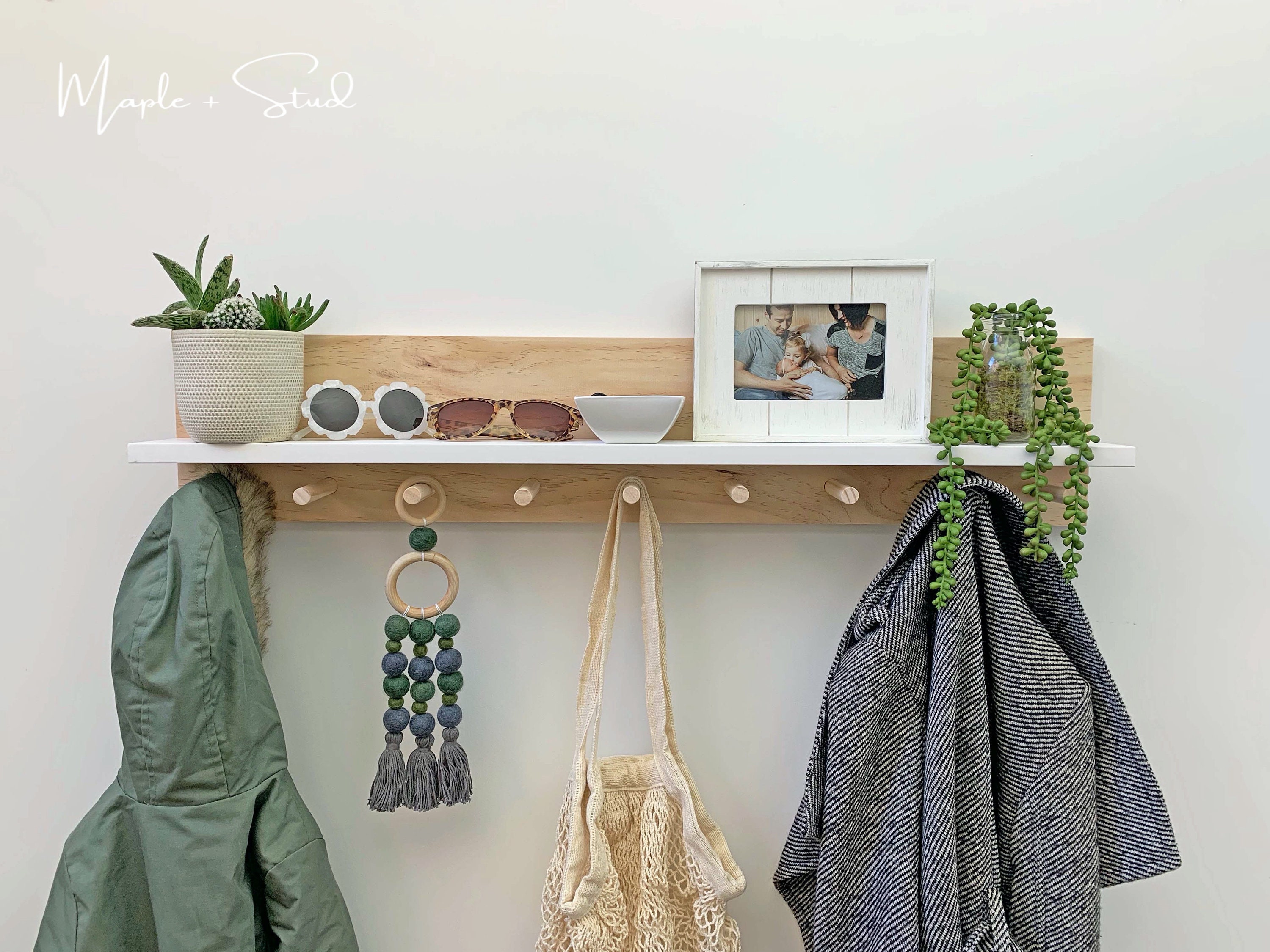 Large Peg Rack Peg Rack Shelf Entryway Organiser Home Etsy Canada