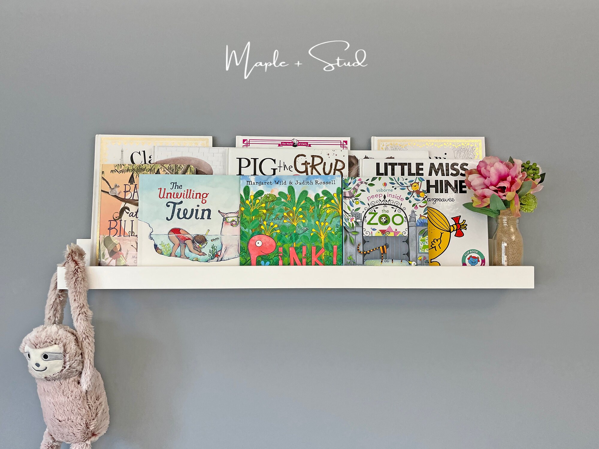 Kids Book Ledge Nursery Bookshelf Kids Book Storage Wooden Etsy Australia