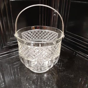 Vintage Small Glass Ice Bucket
