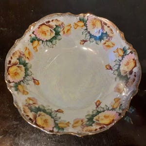 Vintage Trimont Ware Japan Lusterware and Floral Serving Bowl