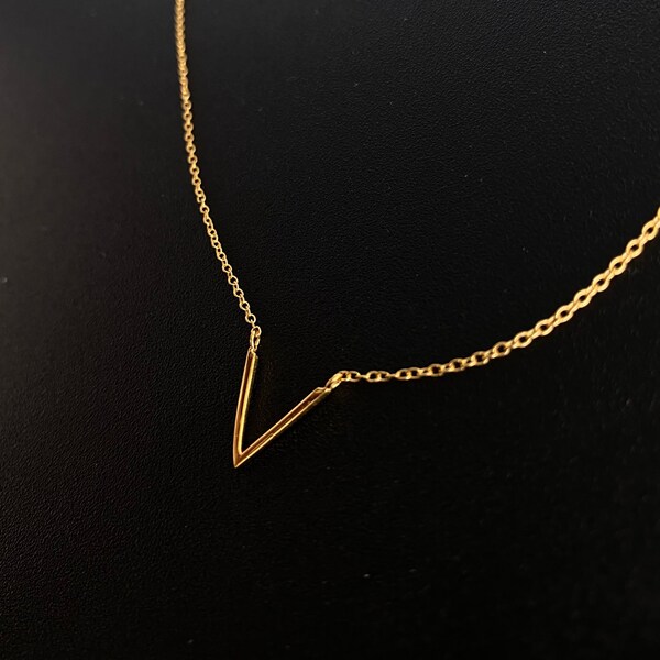 Gold V Necklace Etsy UK
