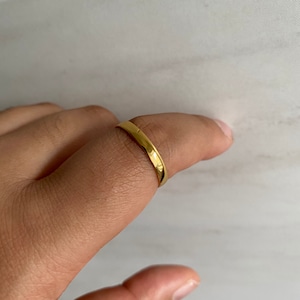 ZEUS 925 Sterling Silver 14k Gold Plated Dome Band Ring - Birthday Gift For Her Him - Plain Minimalist Band - Valentines Day Gift