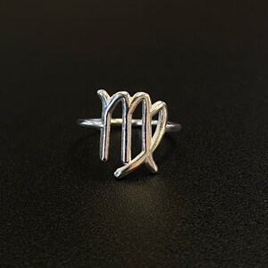 Bague zodiaque Vierge en argent sterling : cadeau d&#39;anniversaire hypoallergénique