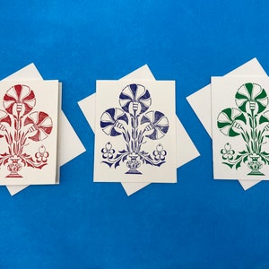 Tarjetas de notas - Diseño de cardo - Stock blanco - Interior en blanco. (8) tarjetas con sobres.