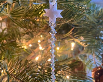 Ornament - Star Icicle -  with Swarovski Crystals.