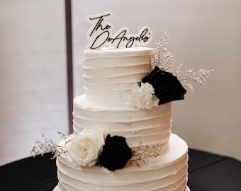 Custom Last Name Cake Topper | 3D Acrylic Wedding Cake Topper | Personalized Surname Cake Decor | Modern Wedding Cake Topper | Custom Name