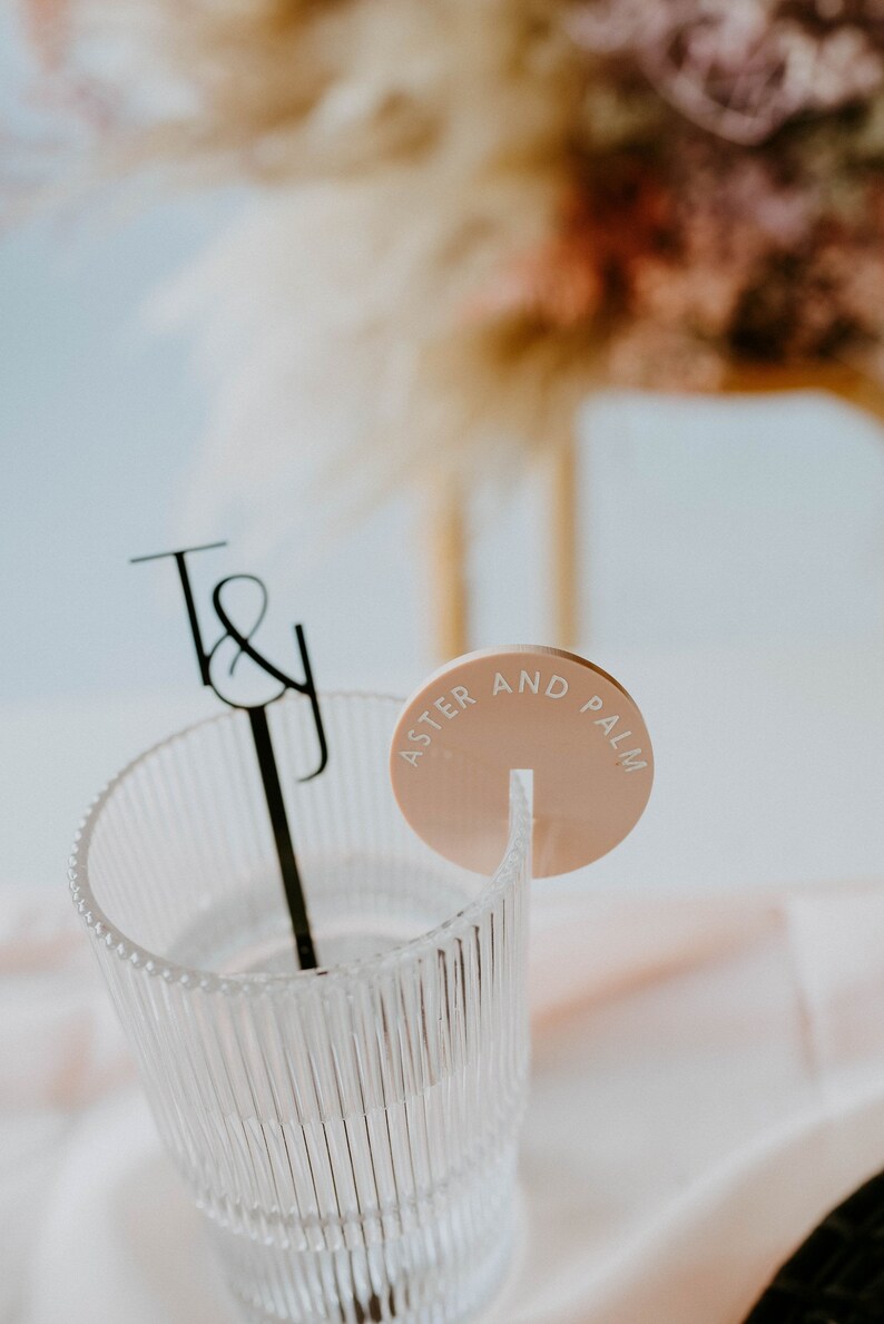 Stir Lettering Custom Initial Acrylic Stir Sticks | Wedding Decor - Etsy
