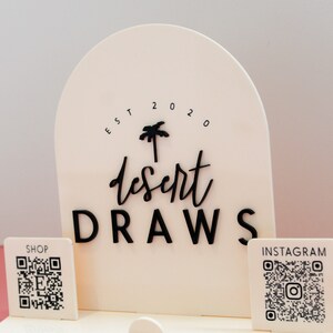 Table Top Logo Sign With QR Codes QR Code Display Sign | Etsy UK