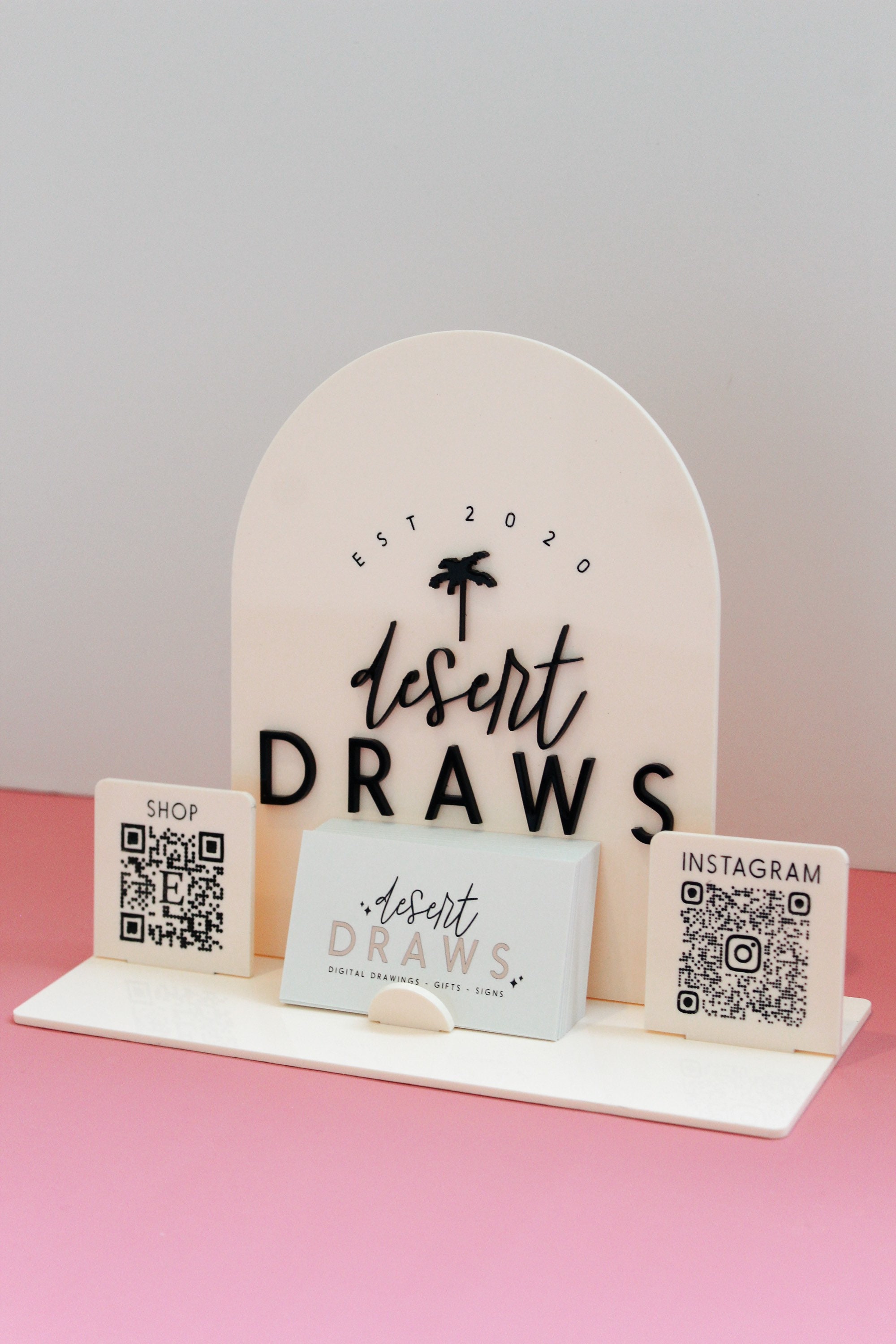 Table Top Logo Sign With QR Codes QR Code Display Sign | Etsy UK