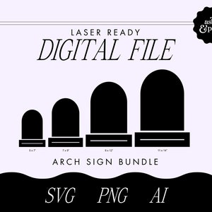 Pakiet SVG Digital Arch Sign, szablon Arch, pakiet SVG Arch, plik laserowy Arch SVG, znak akrylowy SVG, znak akrylowy SVG, kształt łuku SVG