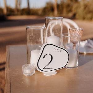 Funky Modern Acrylic Table Numbers | Retro Wedding Table Numbers | Colorful Wedding Reception Decor | Custom Table Signs