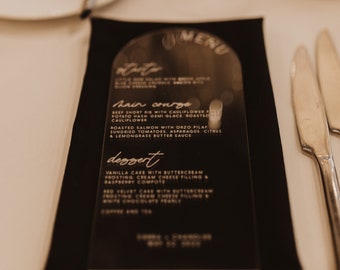 Personalized Engraved Acrylic Wedding Menu, Arch Sign