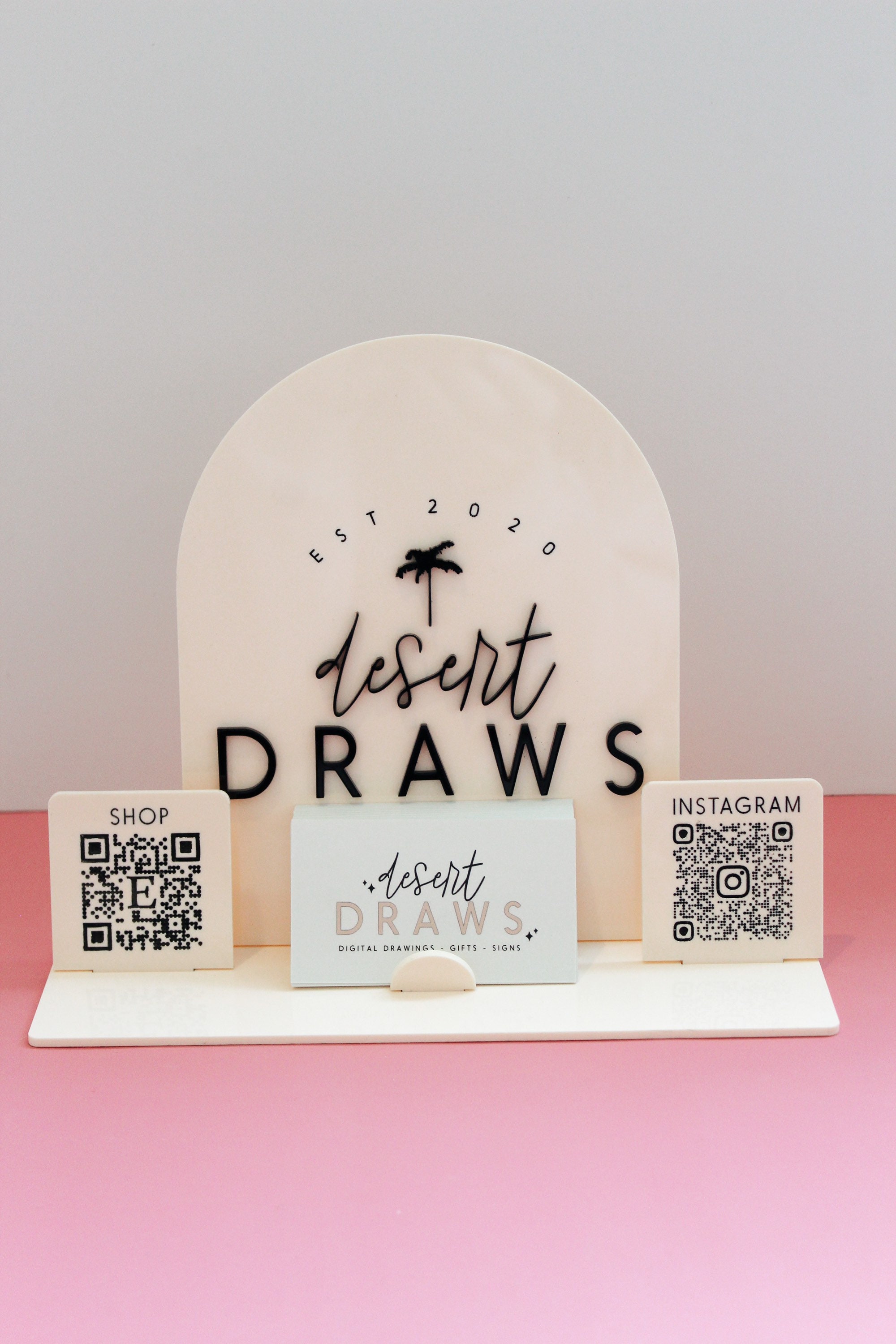 Table Top Logo Sign With QR Codes QR Code Display Sign | Etsy UK