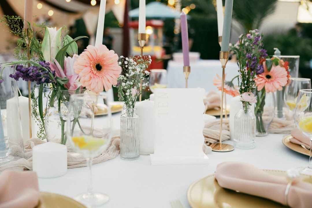 Wavy Table Numbers, Acrylic Table Numbers, Arch Table Numbers, Table ...