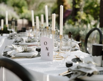 Wavy Acrylic Wedding Table Numbers, Modern Minimalist Decor