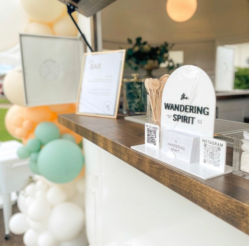 Table Top Logo Sign With QR Codes QR Code Display Sign - Etsy UK