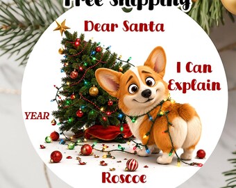 Personalized Welsh Corgi  Dog Ornament 2026, Double-Sided Metal Christmas Keepsake