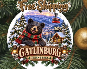 2026 Gatlinburg Travel Ornament, Vacation Keepsake, Christmas Souvenir Gift, Metal Holiday Decoration