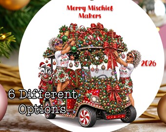 Golf Cart Grannies Ornament: Merry Mischief Makers,  Best Friends 2026